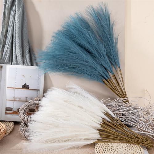 Pampas Grass Artificial Fluffy 55cm Ramo Decoración Café miniatura 3