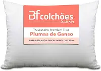 Travesseiro Premium de Fibra conforto extra tipo Pluma Pena de Ganso Ecológica 50x70cm BF Colchões