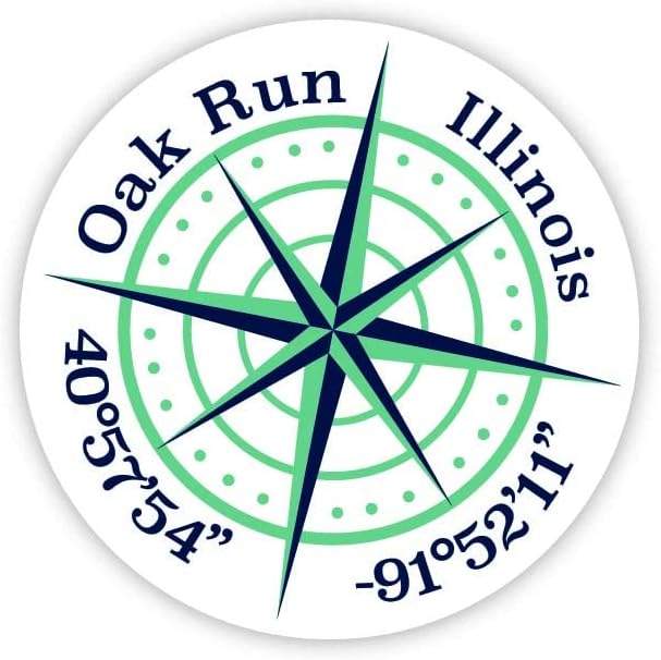 Oak Run Illinois - Adhesivo de vinilo de 2.0in (2.0in)