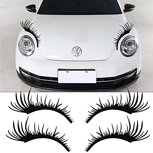 Cils Noirs Autocollant Pour Voiture Cils Sticker Voiture Décor Autocollant De Cils De Voiture Autocollant De Pare-Chocs Amovible Pour Cils, Autocollant De Carrosserie Décoratif, Style De Voiture