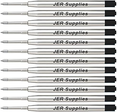 12 x Black Parker Style G2 Ballpoint Pen Refills in Medium Ink (Black)