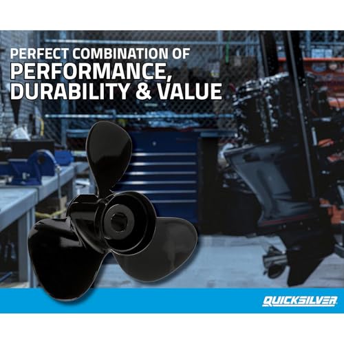 Image of Quicksilver Black Diamond 3-Blade Aluminum Propeller for Mercury and MerCruiser Engines