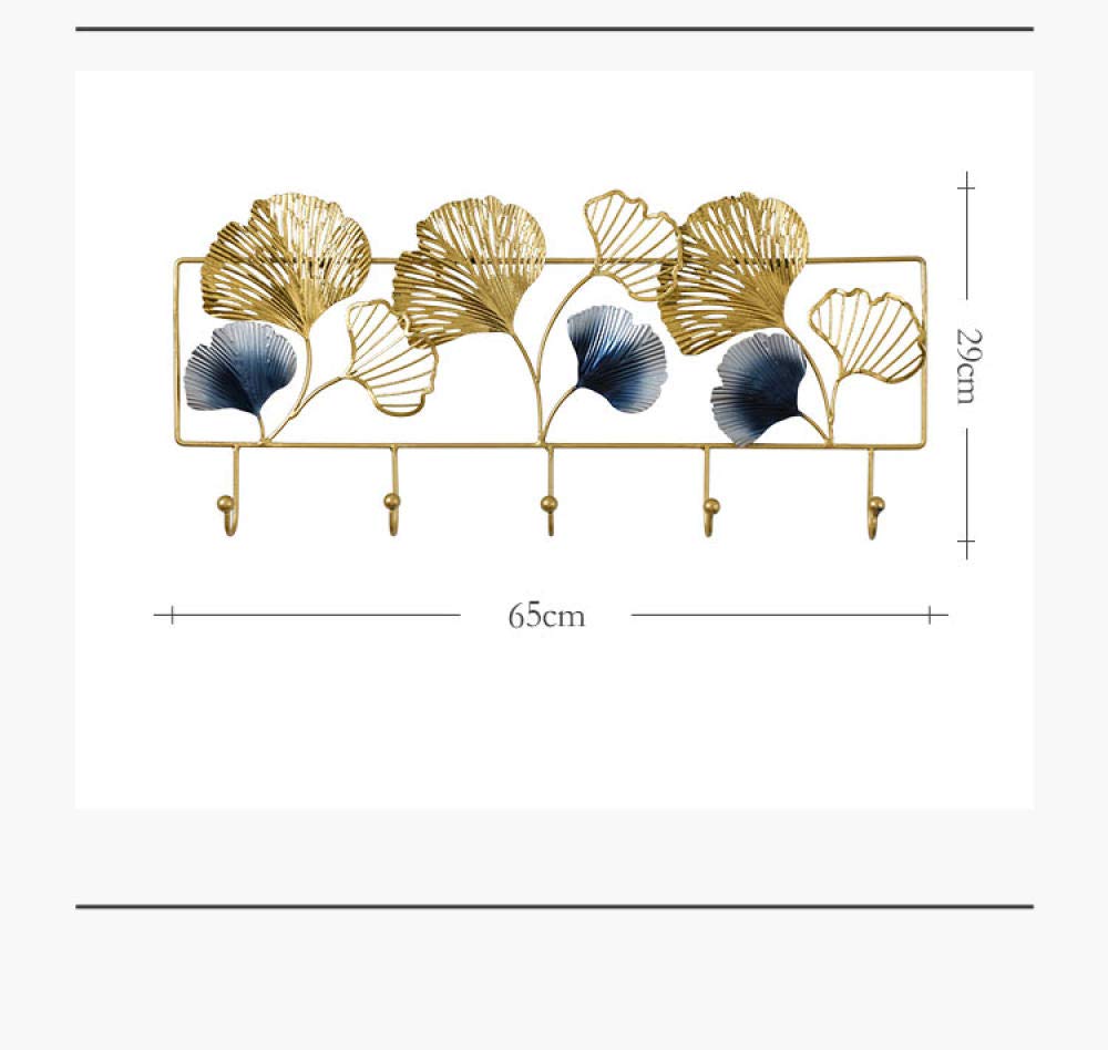 Porte-manteau ginkgo feuille mur étagère fer forgé entrée chambre design simple