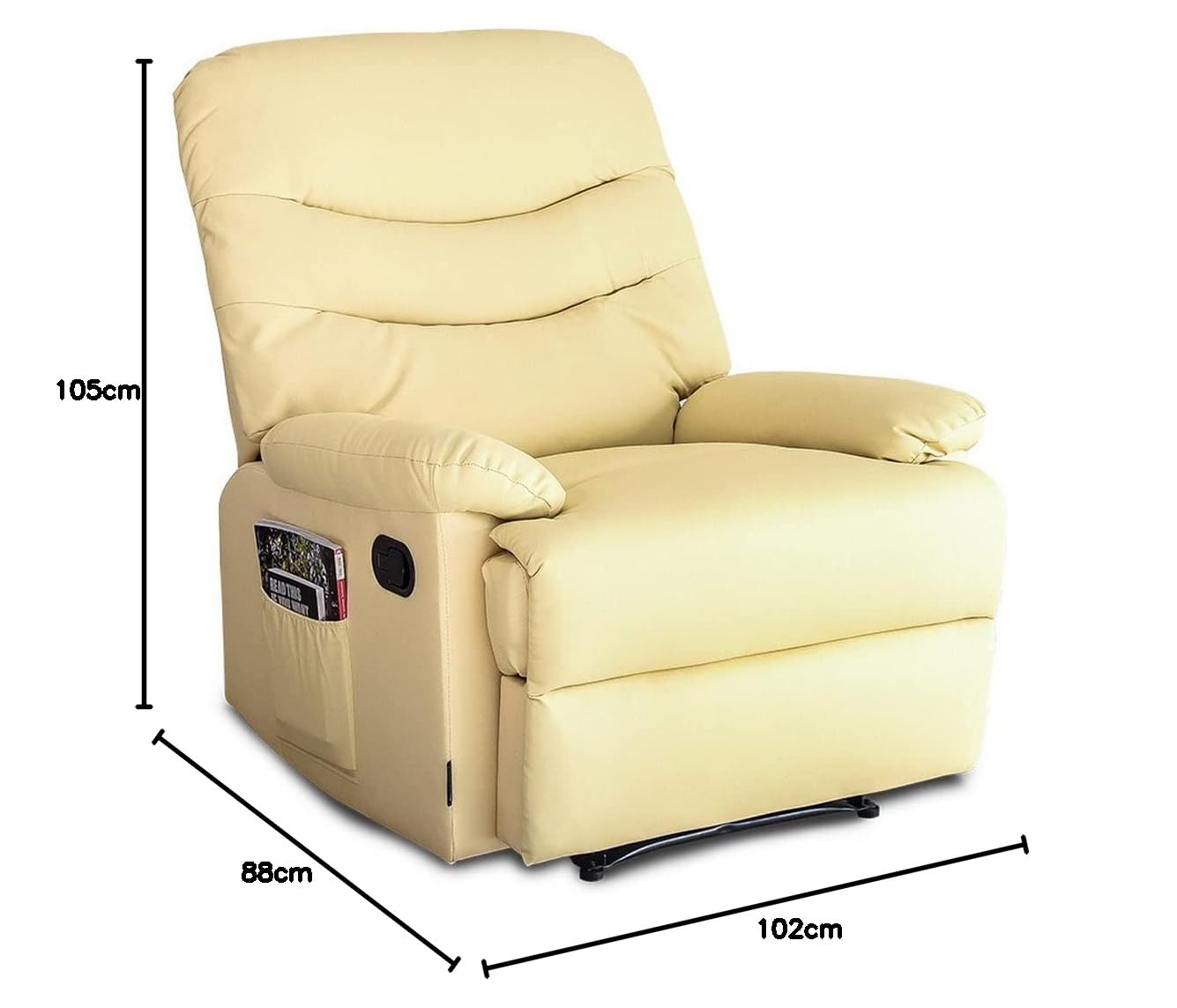 Astan Hogar Sillón Relax con Reclinación Manual, Masaje Y Termoterapia, Modelo Roma AH-AR30200CR