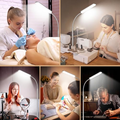Image of marctronic Silver Modern Floor Lamp, 18W 1800LM Bright LED, Touch Control & Memory Function, Dimmable Timing Eye-Caring Lamp for Office /Bedroom