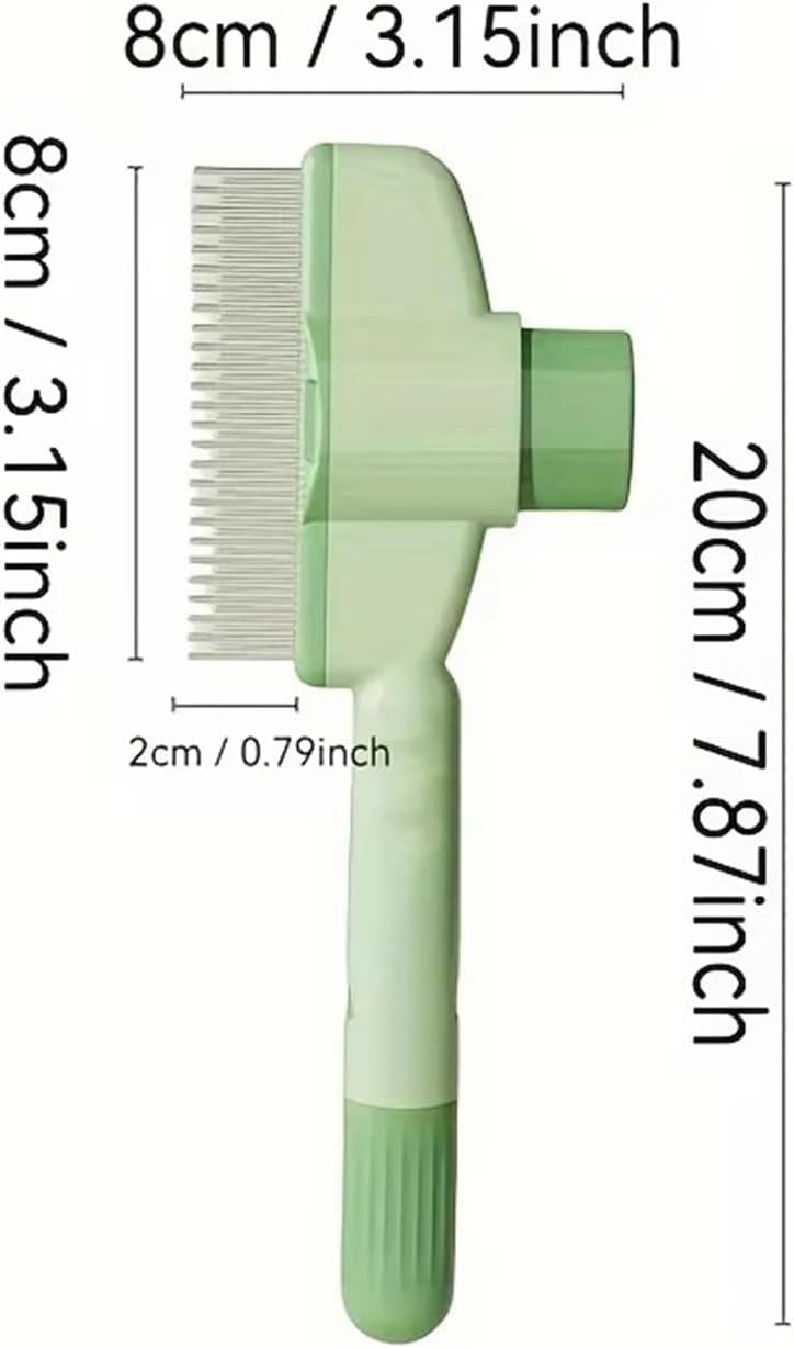 Pet One Button Cleaning Grooming Brush Comb Hair Remover and Massage Tool for Cats and Dogs(Green)