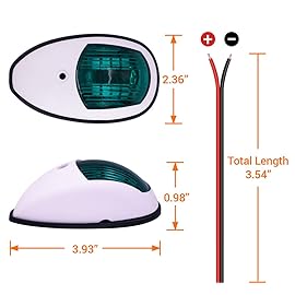 Obcursco Boat Navigation Lights, LED Red and Green Vertical Mount for Bow and Stern, IP67 Waterproof Marine Lights for Pontoon, Bass, and Jon Boats (White)