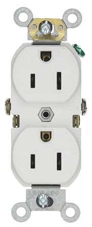 Leviton BR15-W 15-Amp, 125-Volt, Narrow Body Duplex Receptac