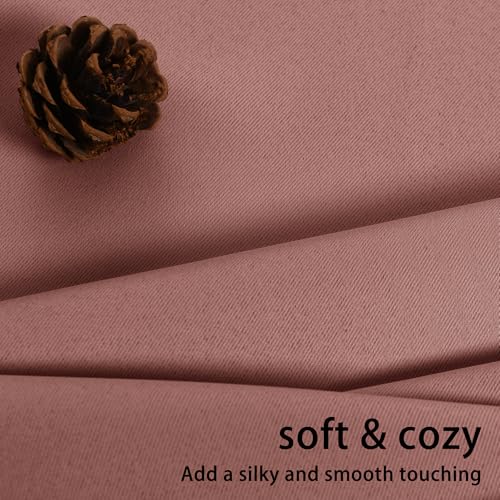 JIUZHEN Blackout Curtains with Tiebacks for Bedroom, Light Blocking and Noise Reducing Grommet Window Curtains for Living Room, Set of 2 Panels, 42 x 84 Inch Length, Dried Rose by JIUZHEN - Used condition - Image 7