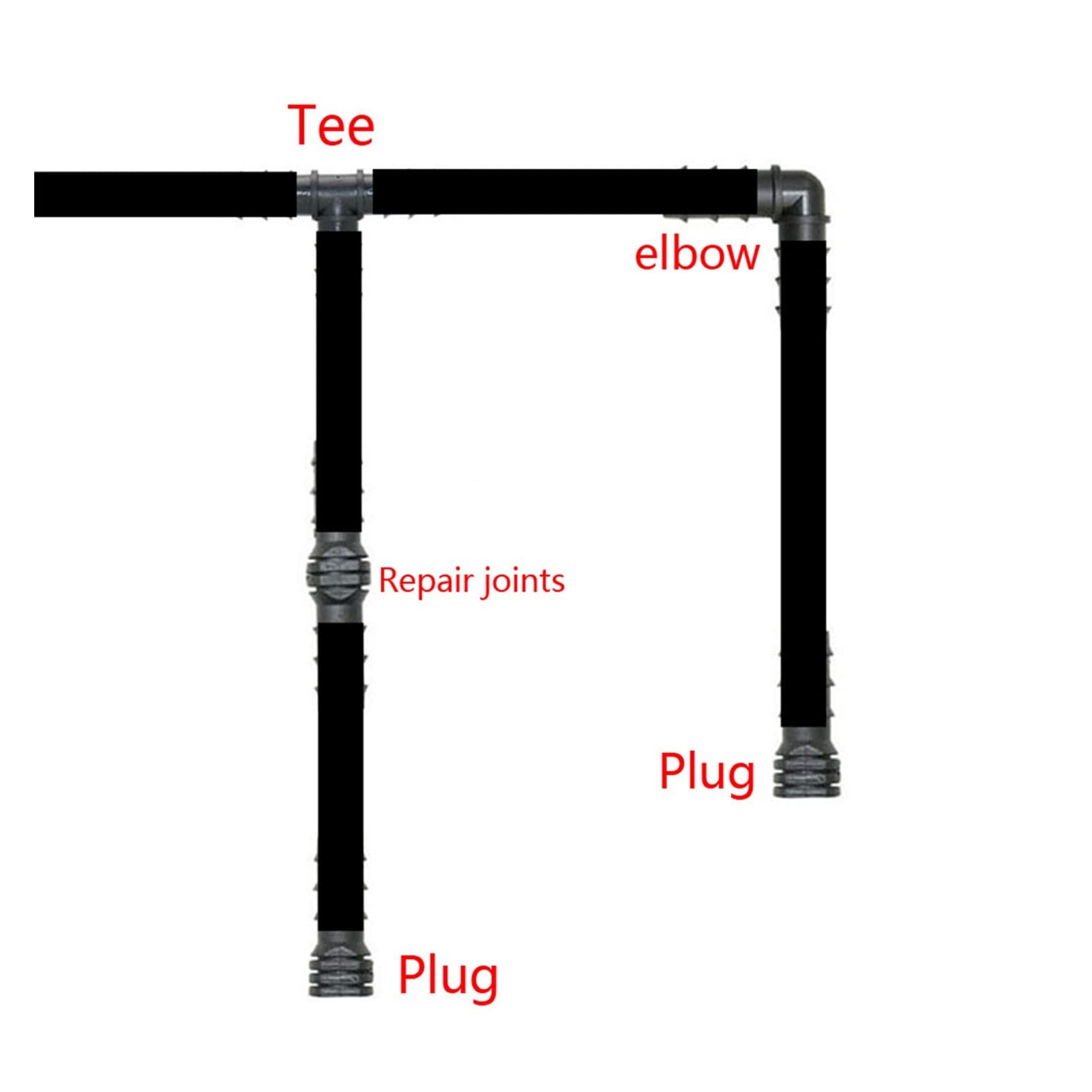 Generic Irrigazione a goccia 16/20/25mm Tube Raccordi for barbiere Connettore TEE CONNETTORE CONNETTORE CONNETTORE CAP PRINCITA KIT END END GIARDINO DI TUBO 1/2 POLLICI(White)