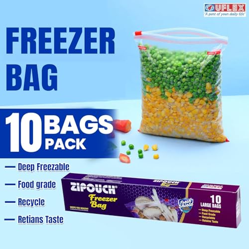 Image of Zip Lock Bag for Food Storage - Assorted Pack of 40(20 Small+10 Medium Zipper+10 Large Freezer)| Leak-Proof Food Grade Zip Lock Covers| Reusable Ziplock Bags for Fridge, Travel, Pickles & Vegetables
