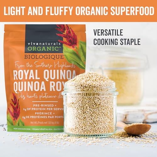 image for Viva Naturals Organic Quinoa, 4 lb - Plant Based Protein, Fiber and Ir