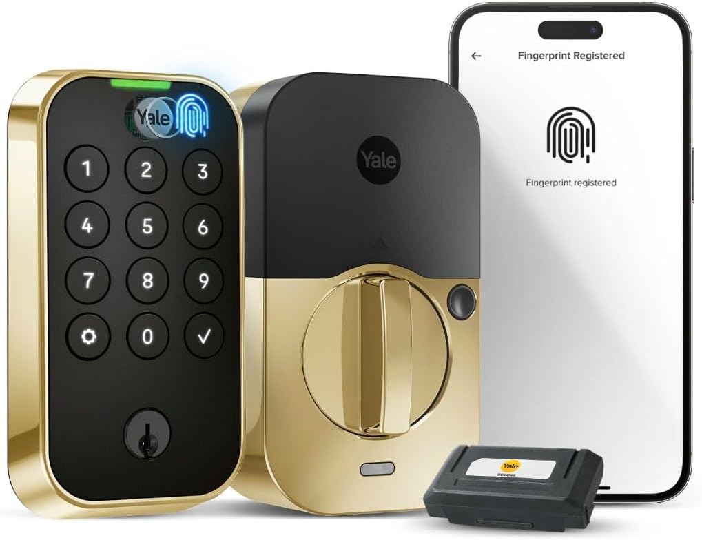 Assure Lock 2 Touch Fingerprint Deadbolt with Wi-Fi, Lifetime Brass | Auto-Lock with DoorSense, 2-factor biometric verification, Backup key, Only compatible in the US and Canada