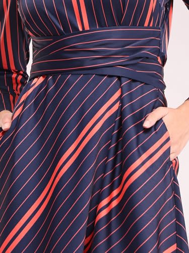 Image of FableStreet Women Satin Fit and Flare Dress|Perfect for Casual, Office, and Everyday Outfits