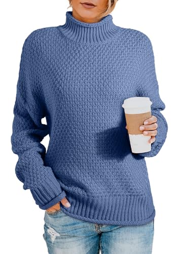 Image of Dokotoo Womens Winter Fall Turtleneck Cable Knit Chunky Sweaters Pullover