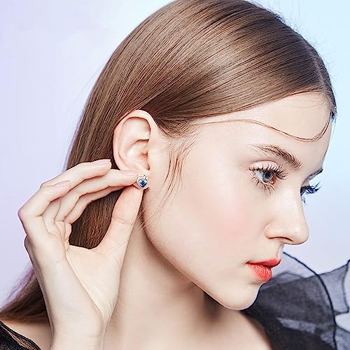 Dreamboat Sterling Silver Cat Birthstone Heart Stud Earrings for Women3