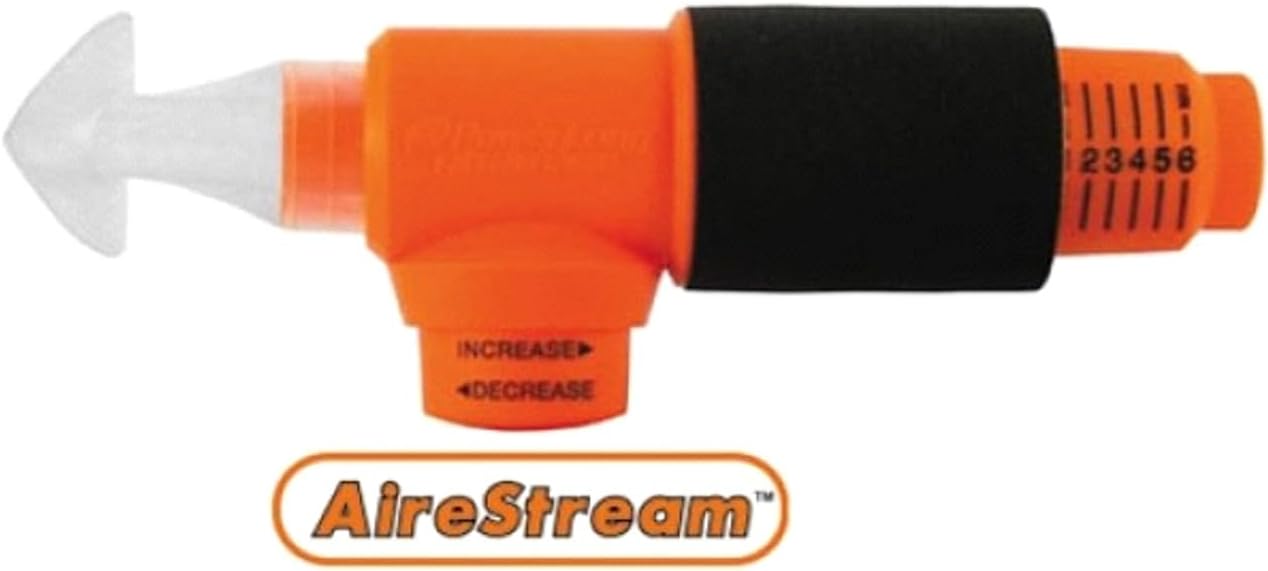 Power Lung Airestream Breathing Exerciser Beginner to Advanced Performing Daily Training Aid Device Orange