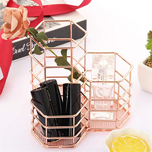 Porte-stylo hexagonal haut de gamme structure géométrique en fer forgé