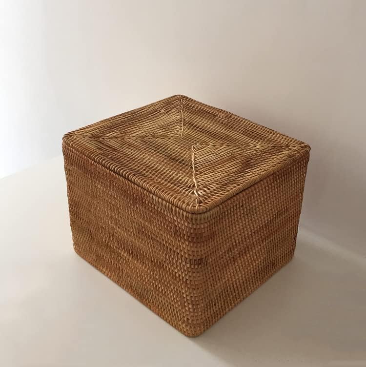 Miniatura 6 de Ruiziliang Organizador y almacenamiento de 45 piezasjuego de ratán hecho a mano resistente y duradero caja de ropa tejida de ratán con tapa juguetes