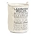 Zeller 14260 Laundry Rules Sac à Linge Coton Blanc 38 x 48 x 38 cm