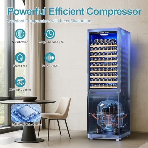 Image of Tylza Wine and Beverage Refrigerator, 24'' Dual Zone Wine Fridge with Dual Drawers, Holds 160 Cans and 120 Bottles, Reversible Door, Built-In or Freestanding, Beverage Fridge for Home or Commercial