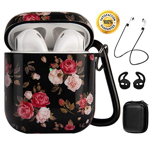Cute Airpods Case with Floral Design,OLEBADN Portable and Shockproof Sleeve for Women