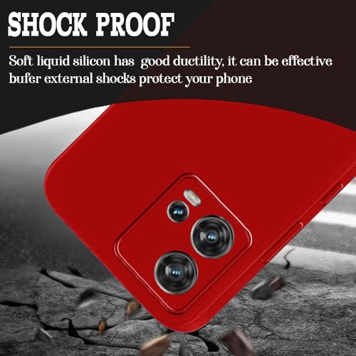 Image of Back Cover for Motorola Edge 30 Fusion 5G | Full Camera Protection | Premium Liquid Silicon Case | Flexible Bumper Case for Motorola Edge 30 Fusion 5G (Red)
