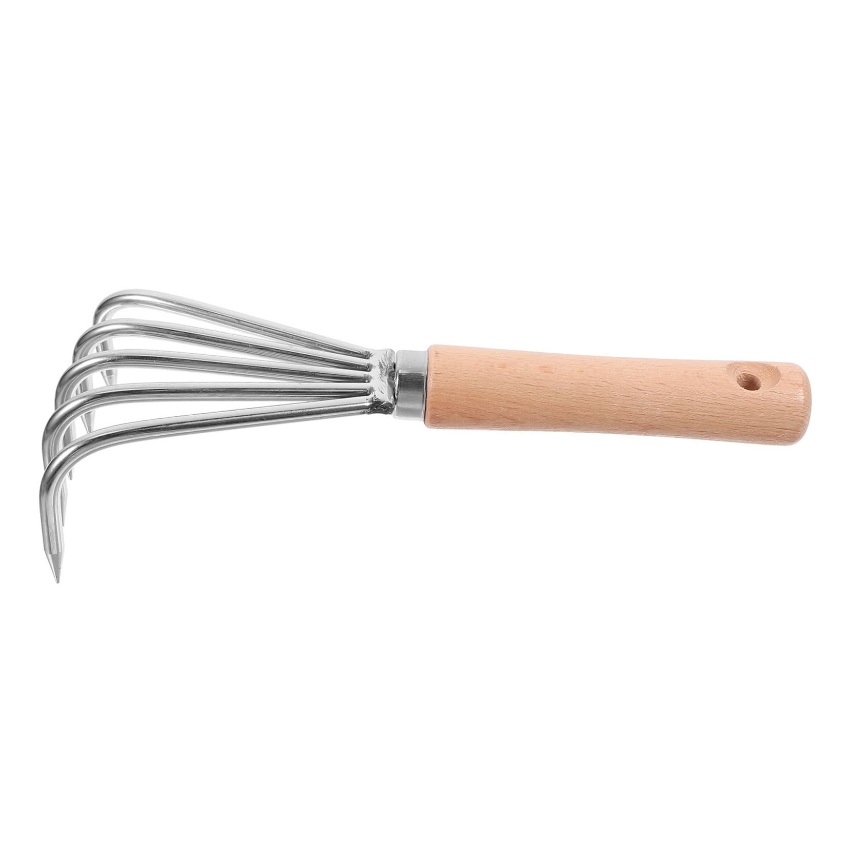 Tofficu 3 Stück Handrechen mit Holzgriff Kleiner Gartenrechen für Bodenlockerung Unkrautentfernung und Pflanzarbeiten Vielseitiges Gartenwerkzeug für Garten und Strand Ergonomisch und