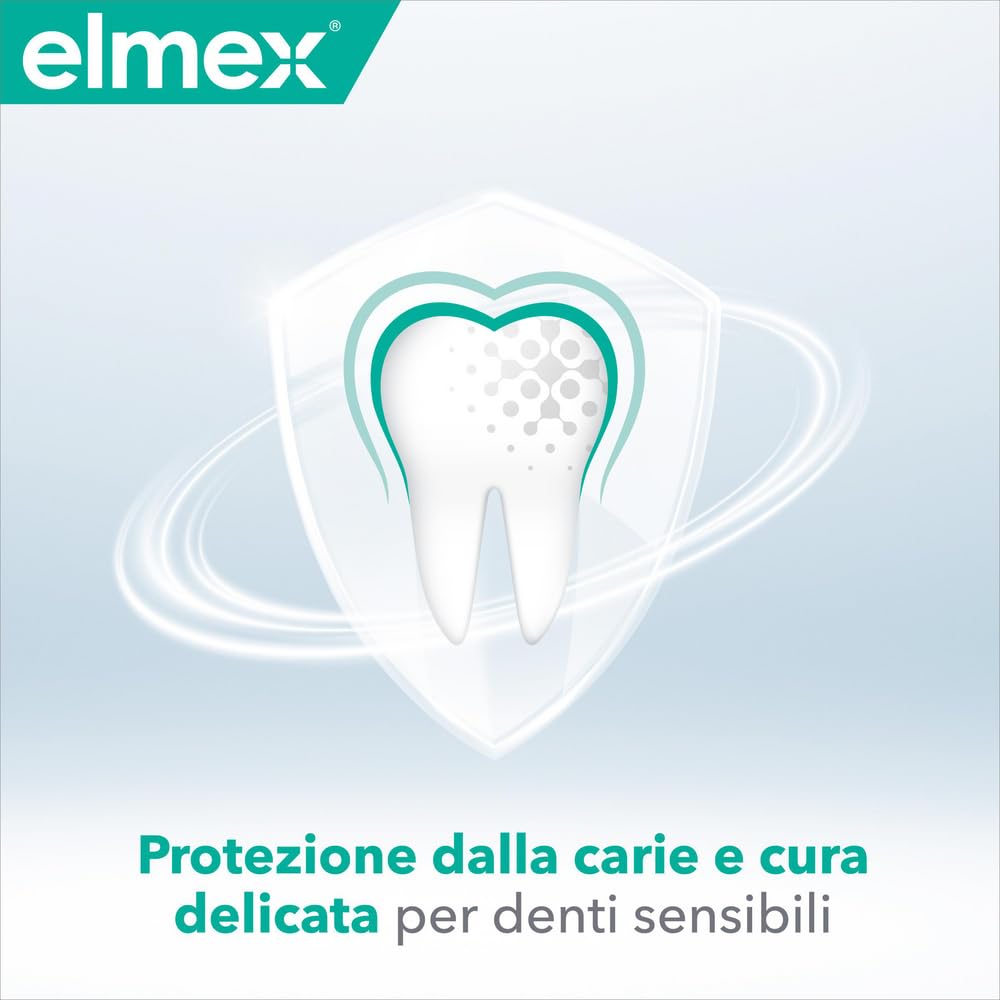 elmex Collutorio Sensitive 400ml I Protezione Extra dai Denti Sensibili e dalla Carie Radicolare I Con fluoruro amminico | con Tripla Azione | 0% Alcohol