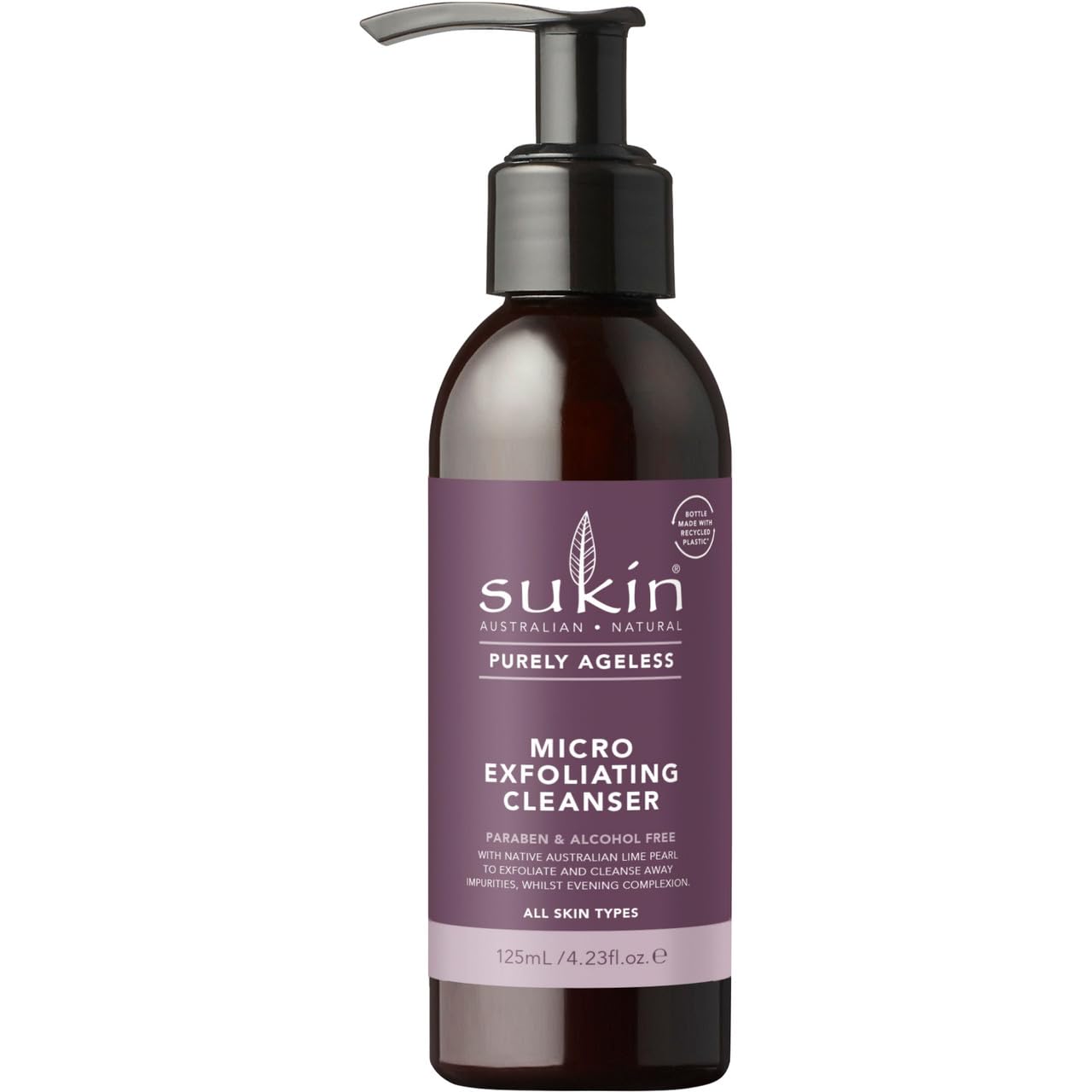 Purely Ageless Micro Exfoliating Cleanser 125ml - with Cramber Oil & Vitamin E; cruelty free & vegan friendly - removes dead skin & cleanses away impurities leaving an even complexion.