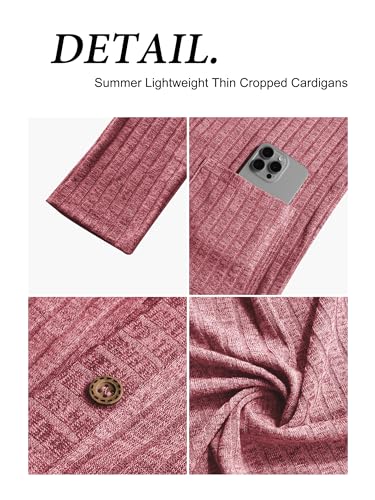 CZYINXIAN Women's 2024 Cropped Cardigan Long Sleeve Summer Lightweight Cardigan Casual Thin Cropped Cardigans with Pockets4