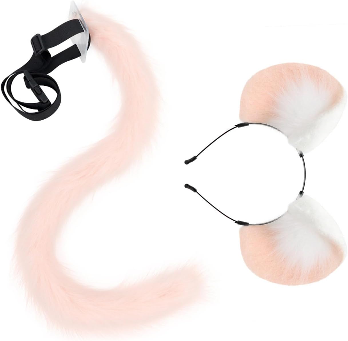 Animal Cosplays Costumes Faux Furs Mouse Cats Foxes Wolf Fuzzy Tail and Ears Headbands for Halloween Party Costume
