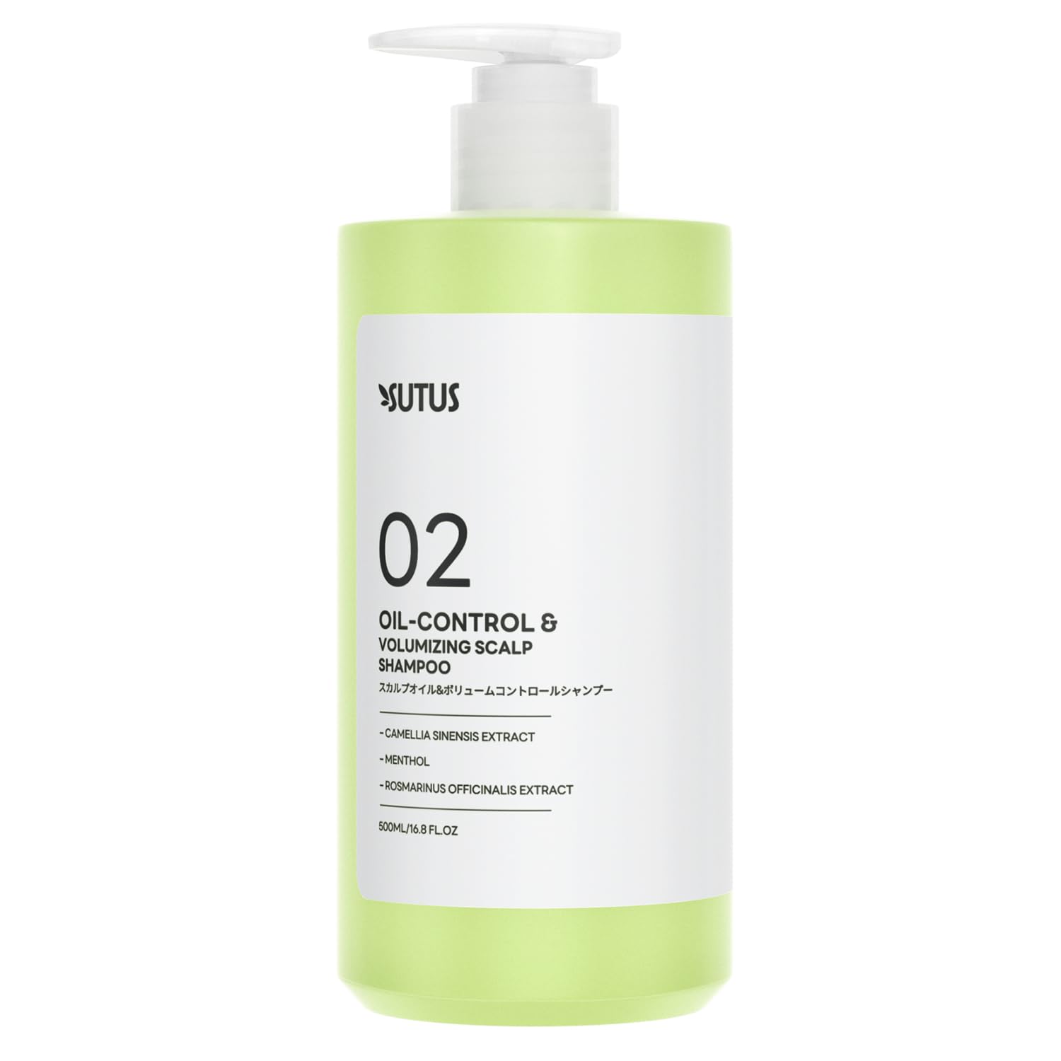 SUTUS Oil Control Shampoo,(500ML/16.8FL Oz) Clarifying Shampoo With Ceramides & Hyaluronic Acid, Removes Oil and Leaves Hair Feeling Hydrated, For All Hair & Scalp Types, Sulfate Free & Color Safe