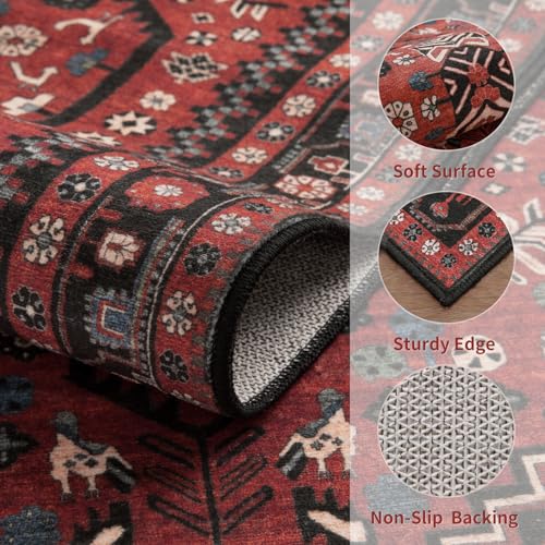 Image of Ciicool 2x5ft Runner Rug, Hallway Wahshable Rugs Vintage Kitchen Carpet for Entrance Bedroom Bedside Living Room Kitchen Laundry Bathroom Decor
