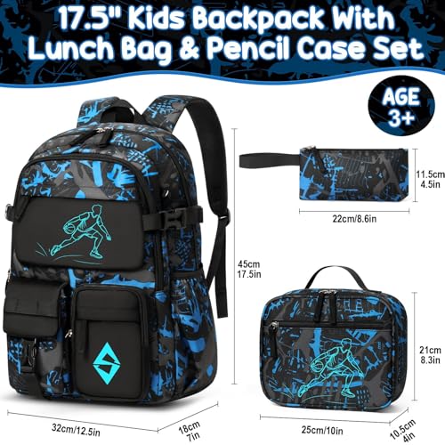 Fimibuke Backpack for School Boys, 3 PCS Cool Luminous Kids Backpacks Set by Fimibuke - Used condition - Image 2