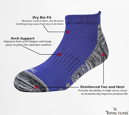 Image of RC. ROYAL CLASS Ankle Cotton Cushioned Socks for Men & Women, Hi-Performance, Breathable, Anti-Odour, Moisture Wicking, Durable socks, Pack of 4 Pairs