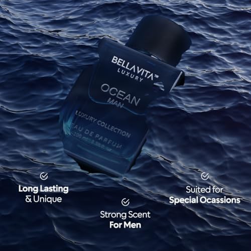 BellaVita Luxury OCEAN Aquatic Eau De Perfume for Men (3.38 fl.oz) | Citrusy Fragrance with Marine, Orchid & Musk | Long-Lasting Fresh & Aqueous Notes | Perfume for Mens Cologne Gifts for Men - Image 5
