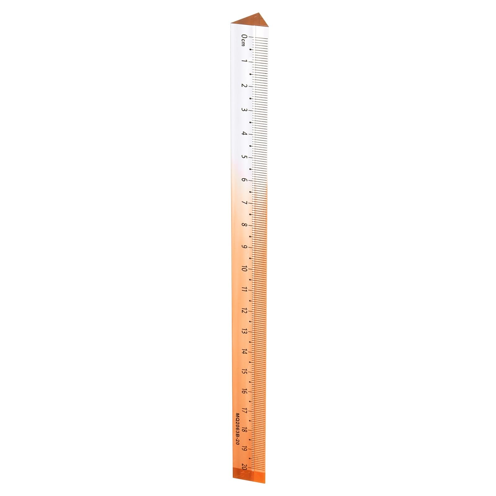sourcing map Acrylic Clear Straight Rulers 20cm Metric Transparent Gradient Three-Dimensional Plastic Ruler Square Cube Measuring Tool for Classroom Office Home, Orange