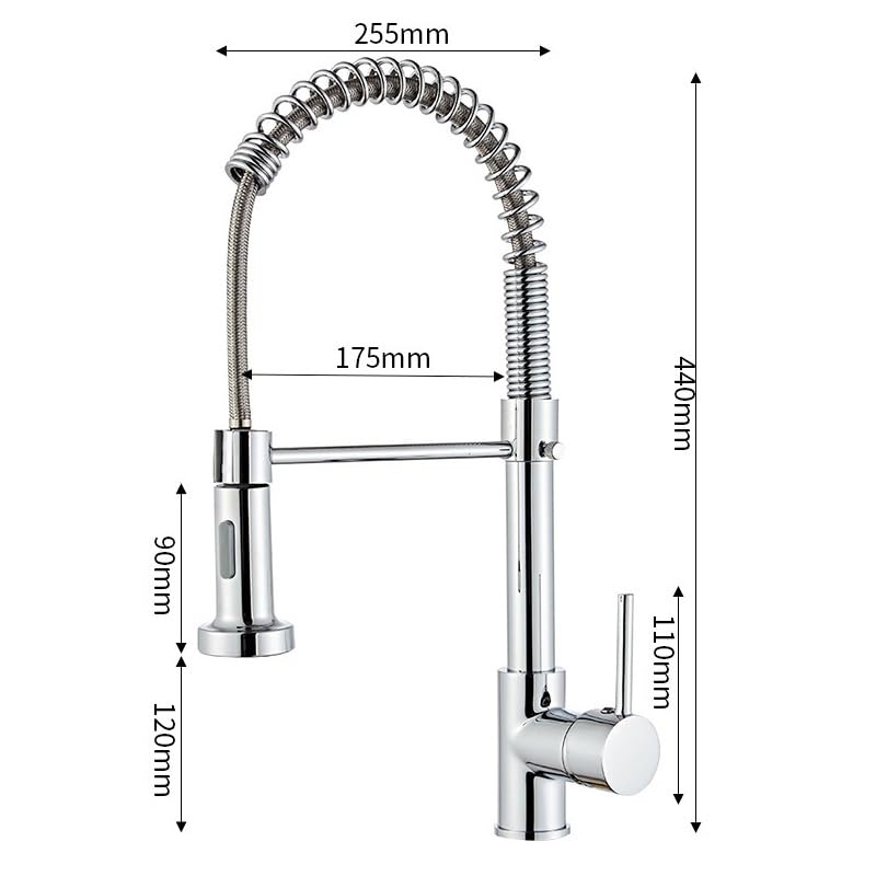 Robinet d'évier de cuisine avec douchette extractible dorée pour simplifier vos recettes