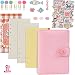 PU Leder Notizbuch Mappe, A6 PU Leder Ringbuch Notizbuch, Rosa PU Leder Tagebuch, Binder Notizbuch Set, Austauschbares Papier Schulmaterial für Mädchen Kinder Kinder (Rosa)