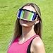 GloFX Rainbow Mirror Visor Sunglasses – Oversized Full Face Festival Accessories, Reflective Cyberpunk Glasses for Rave Essentials, Rave Outfits & UV Protection