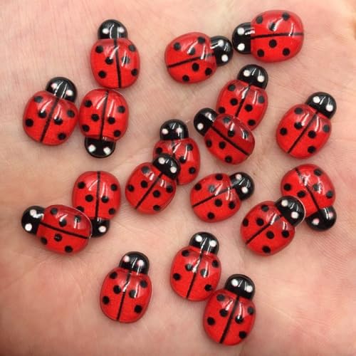 60Pcs Colorful Resin Flatback Rhinestones | Cute Red Applique for DIY Wedding, Scrapbooking & Crafts SF7747