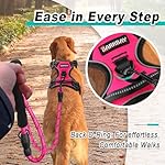 BARKBAY No Pull Pet Harness Dog Harness Adjustable Outdoor Pet Vest 3M Reflective Oxford Material Vest for PINK Dogs Easy Control for Small Medium Large Dogs (L) - Image 3
