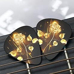 Ensemble de 12 médiators de guitare Gold Rose pour guitare acoustique, guitare électrique, contrebasse, ukulélé - Les Beatles, Paul McCartney, John Lennon, RIngo Starr, George Harrison Ensemble de 12 médiators de guitare Gold Rose pour guitare acoustique, guitare électrique, contrebasse, ukulélé – Image 7