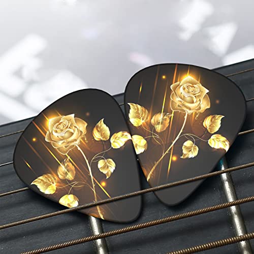 Ensemble de 12 médiators de guitare Gold Rose pour guitare acoustique, guitare électrique, contrebasse, ukulélé - Les Beatles, Paul McCartney, John Lennon, RIngo Starr, George Harrison Ensemble de 12 médiators de guitare Gold Rose pour guitare acoustique, guitare électrique, contrebasse, ukulélé – Image 8