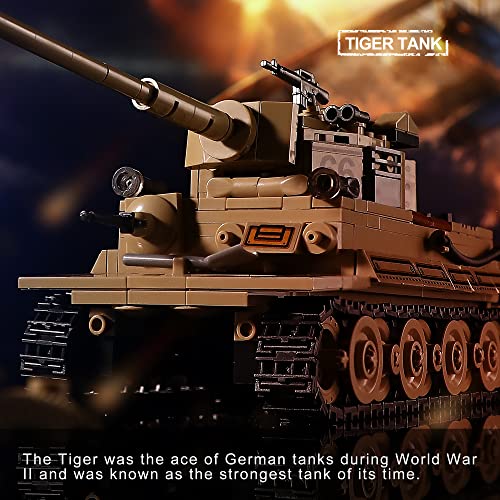 Mistbuy 86066 Ww2 Army Tank Toys Building Kit, Create A German Tiger & An American M4 Sherman Tank Models With 1184 Blocks, Great Military Gifts For Boys Kids Age 8-14 thumb #3