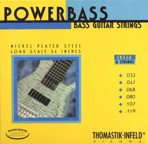 Thomastik Saiten fur E-Bass Power Bass Magnecore Round Wound Hexcore Satz EB346 6�� roundwound long scale 34inch