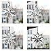 Clear Crystal Snowflake Star Unique Pattern Ornaments with Gift Box, Pack of 4