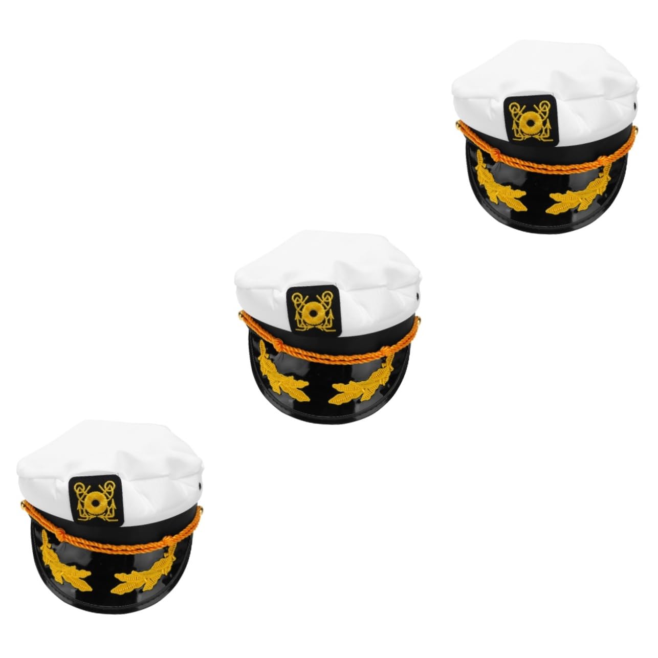3pezzi Cappello Da Marinaio Unisex Regolabile Per Adulto Accessorio Costume Da Navale Per Feste e Cosplay Per Eventi e Celebrazioni