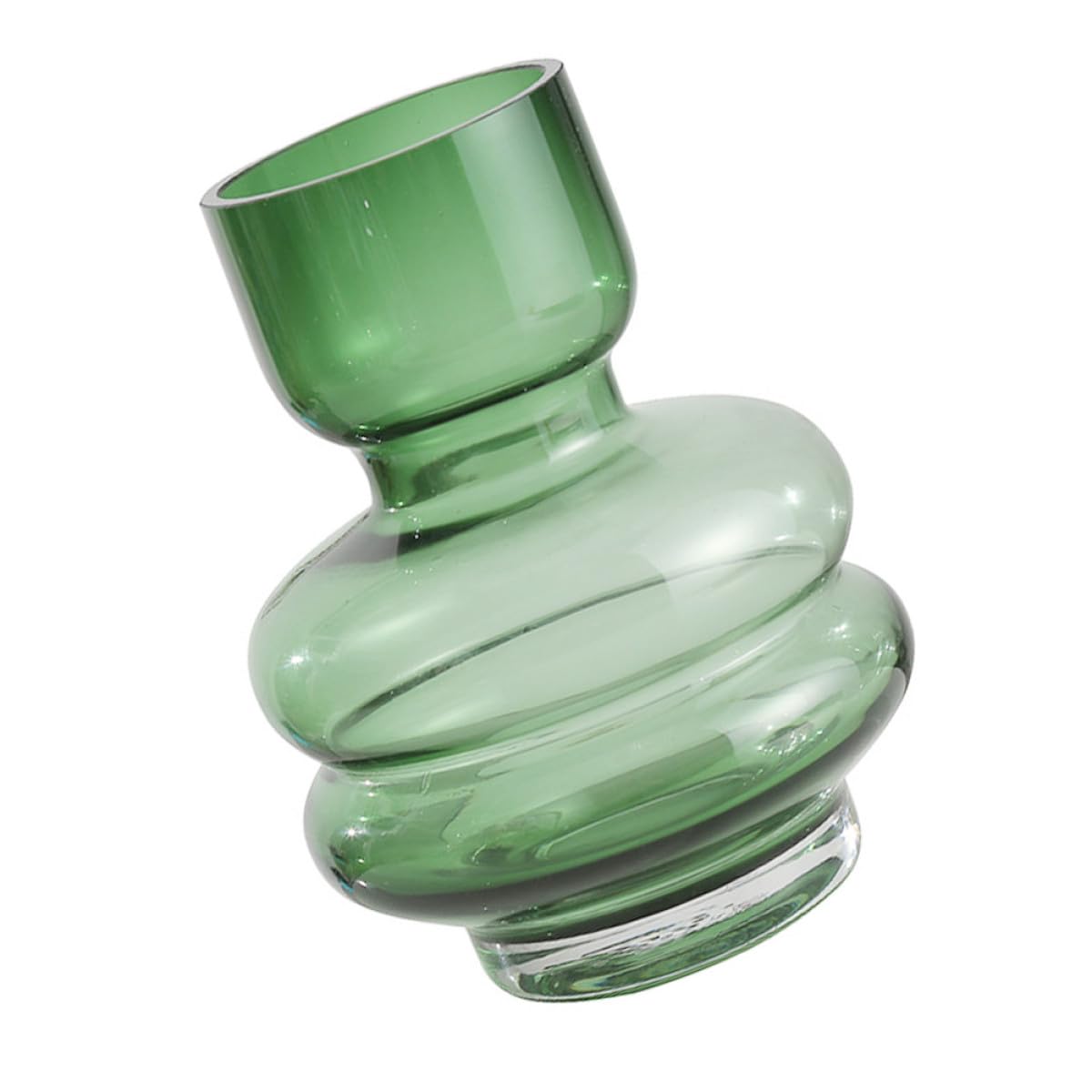 Vase en verre à bourgeon vert avec fond épaissi chic et stable